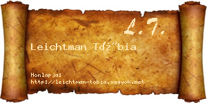 Leichtman Tóbia névjegykártya